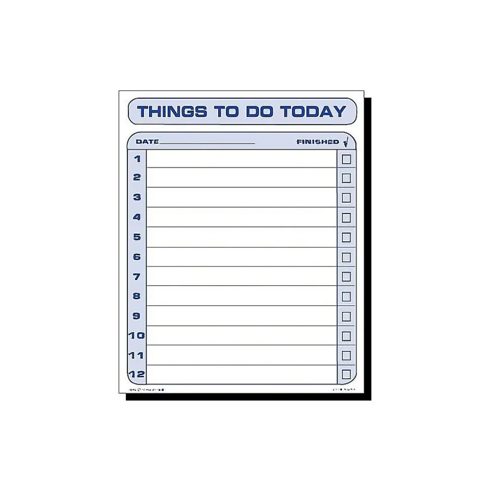 TOPS Things To Do Today Memo Pad, 8.5" x 11", White, 100 Sheets/Pad (TOP 2170)
