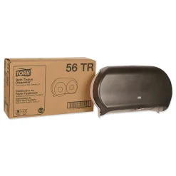 Tork® Twin Jumbo Roll Bath Tissue Dispenser, 19.29 x 5.51 x 11.83, Smoke/Gray