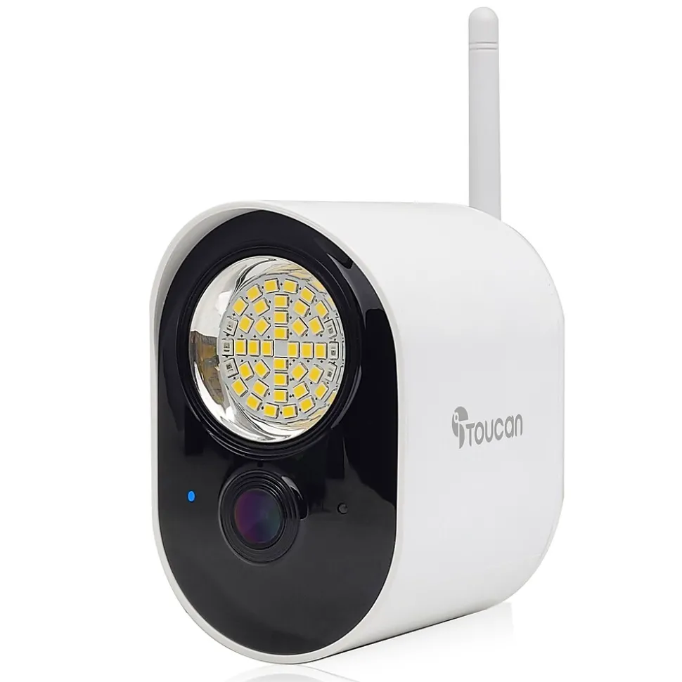 Toucan Floodlight Wireless Outdoor Smart Plug-In Security Camera with Night Vision, 2-Way Talk, Siren (TSLC10WU)
