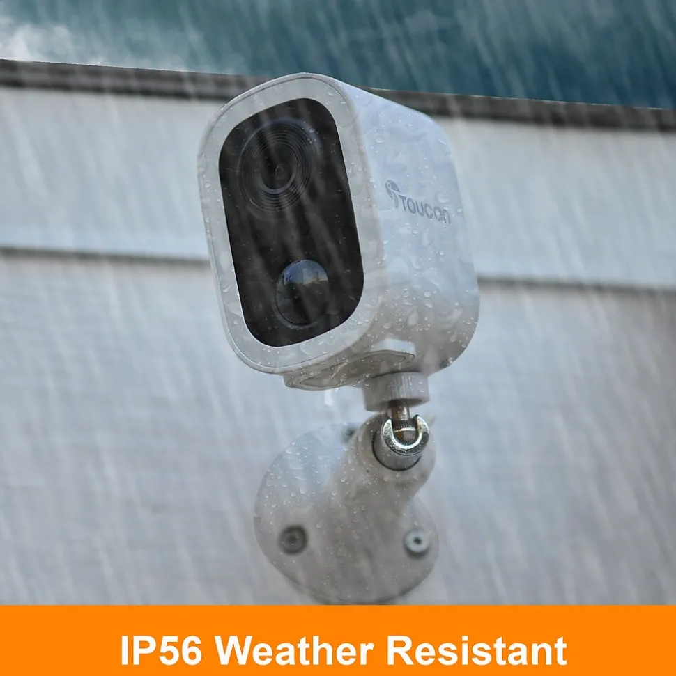 Toucan S4 Wireless Outdoor Smart Battery Operated Security Camera, Night Vision, White (TWC400S)