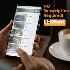 Toucan Seek Wireless Indoor Smart Plug-In Pan and Tilt Security Camera Wi-Fi Night Vision 2-Way Talk Live View, White