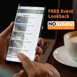 Toucan V3 Wireless Battery Operated Video Doorbell, Chime, Night Vision, Wi-Fi, IP56 Weather Resistant, Black