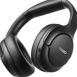TOZO H10 Wireless Noise Cancelling Over-Ear Headphones, Bluetooth, Black (TOZOH10BLK)