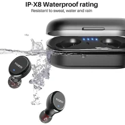 TOZO T10S Wireless Earbuds, Bluetooth, Black (TOZOT10SBLK)