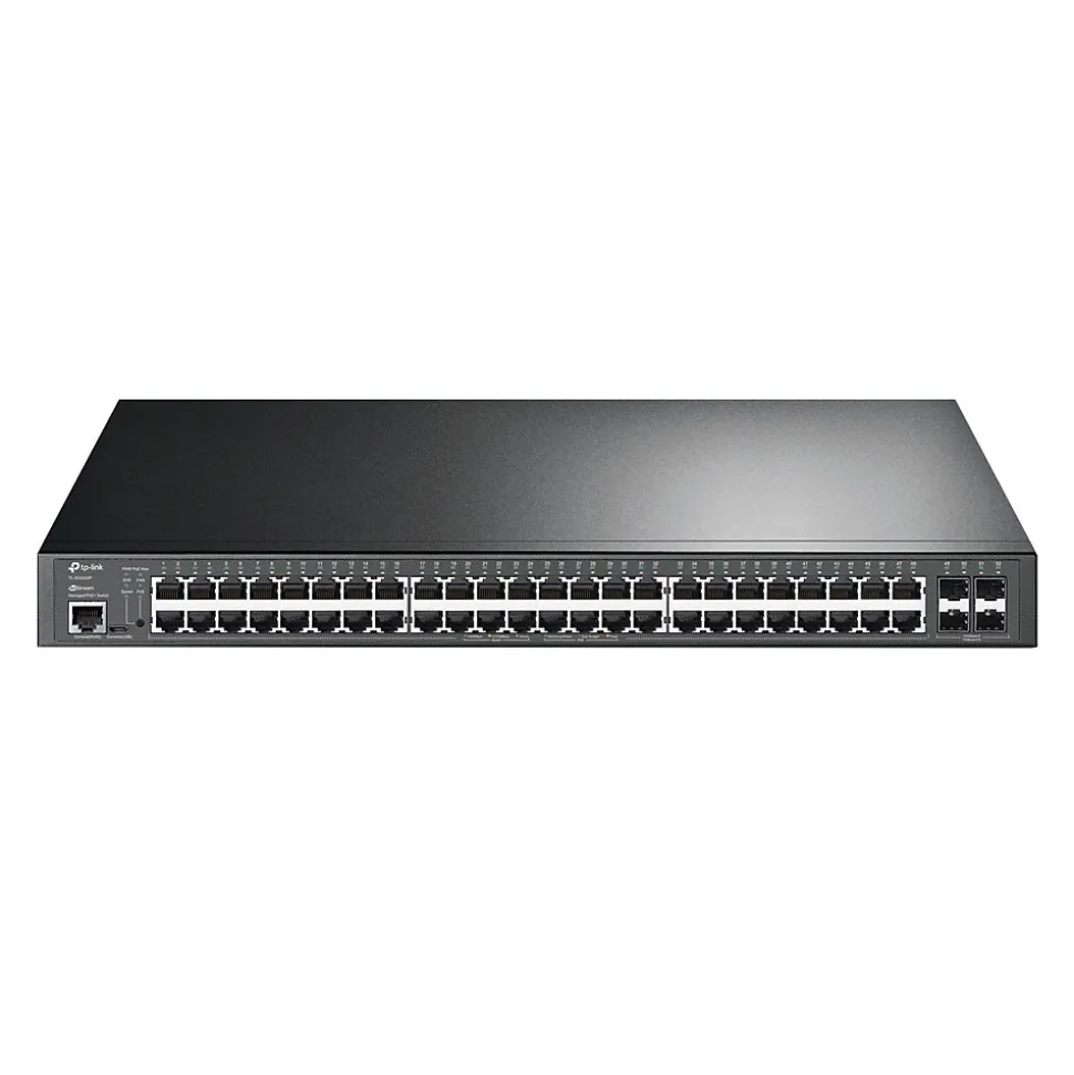 TP-LINK JetStream 48-Port Gigabit Ethernet PoE+ Managed Switch, Black (TL-SG3452P)