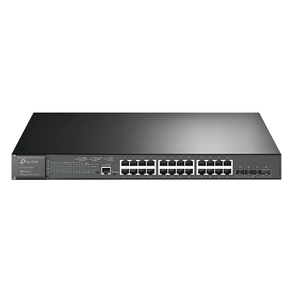 TP-LINK JetStream 24-Port Gigabit Ethernet PoE+ Managed Switch, Black (TL-SG3428XMP)