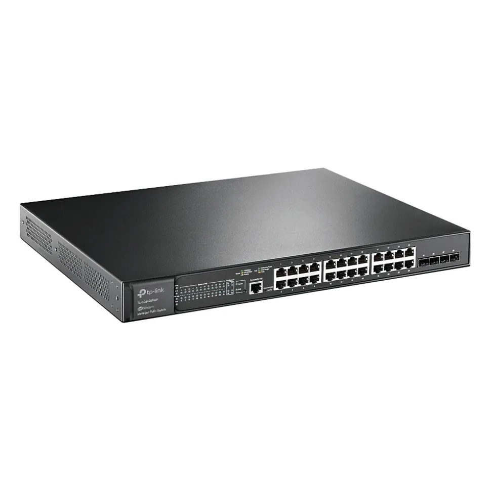 TP-LINK JetStream 24-Port Gigabit Ethernet PoE+ Managed Switch, Black (TL-SG3428XMP)