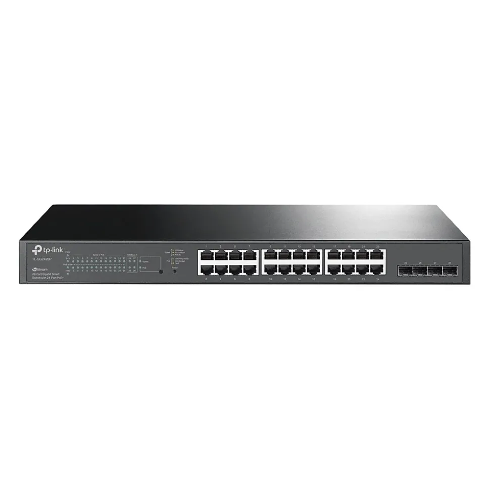 TP-LINK JetStream 24-Port Gigabit Ethernet PoE+ Smart Switch, Black (TL-SG2428P)