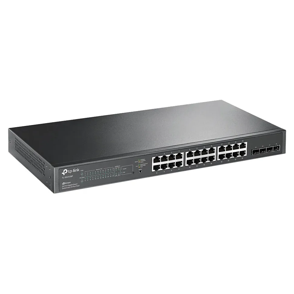 TP-LINK JetStream 24-Port Gigabit Ethernet PoE+ Smart Switch, Black (TL-SG2428P)