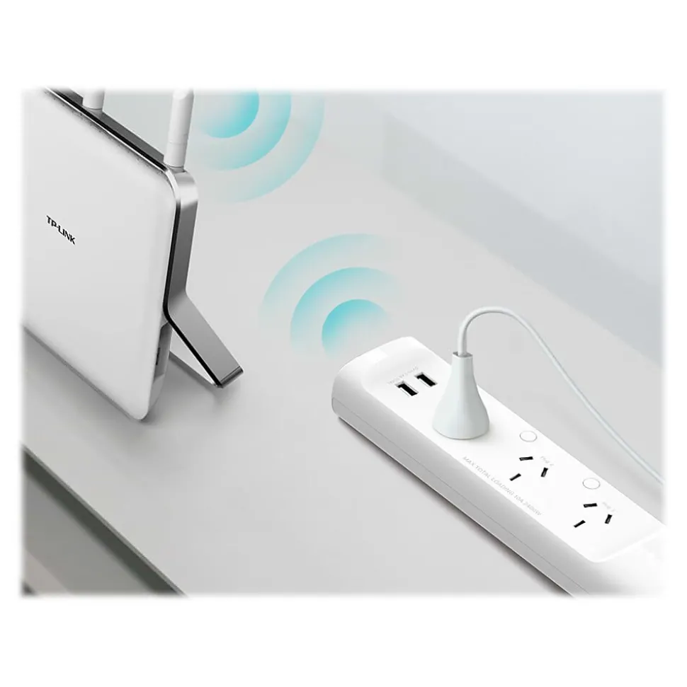 TP-LINK Kasa Smart 3-Outlet 2-USB Port Surge Protector, White (KP303)