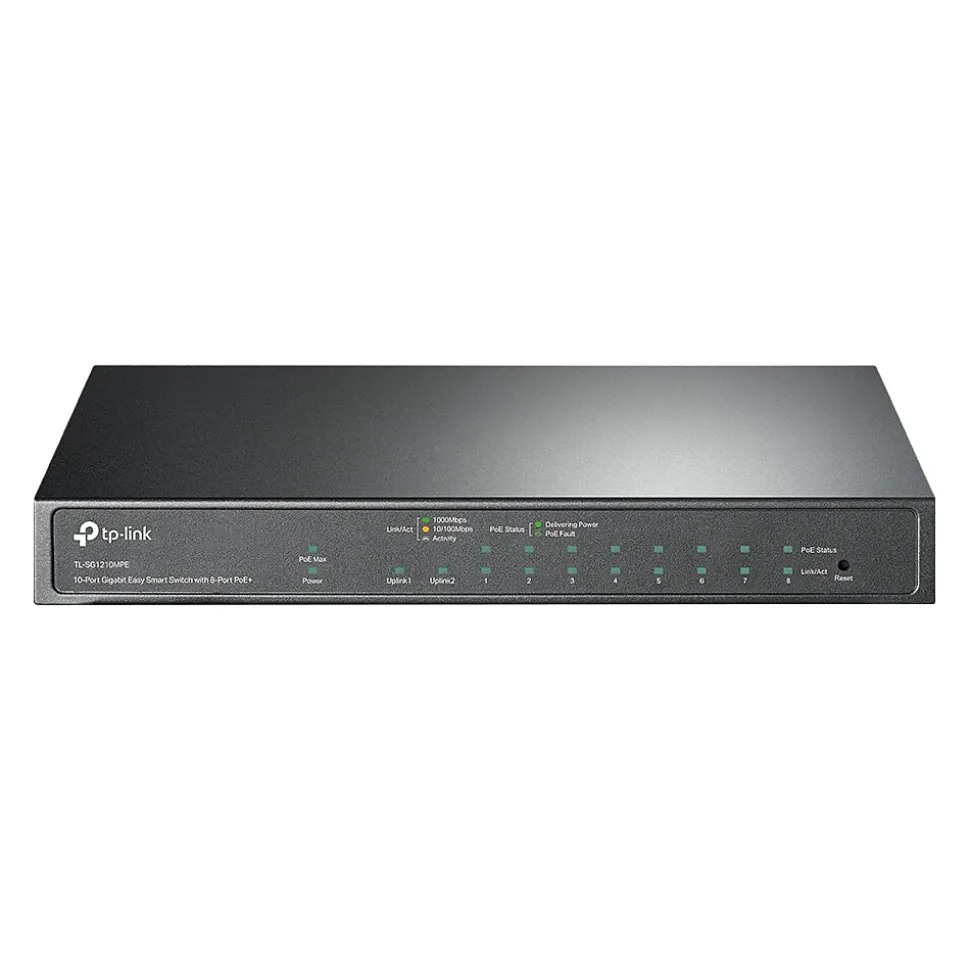 TP-LINK 10-Port Gigabit Ethernet PoE Smart Switch, Black (TL-SG1210MPE)