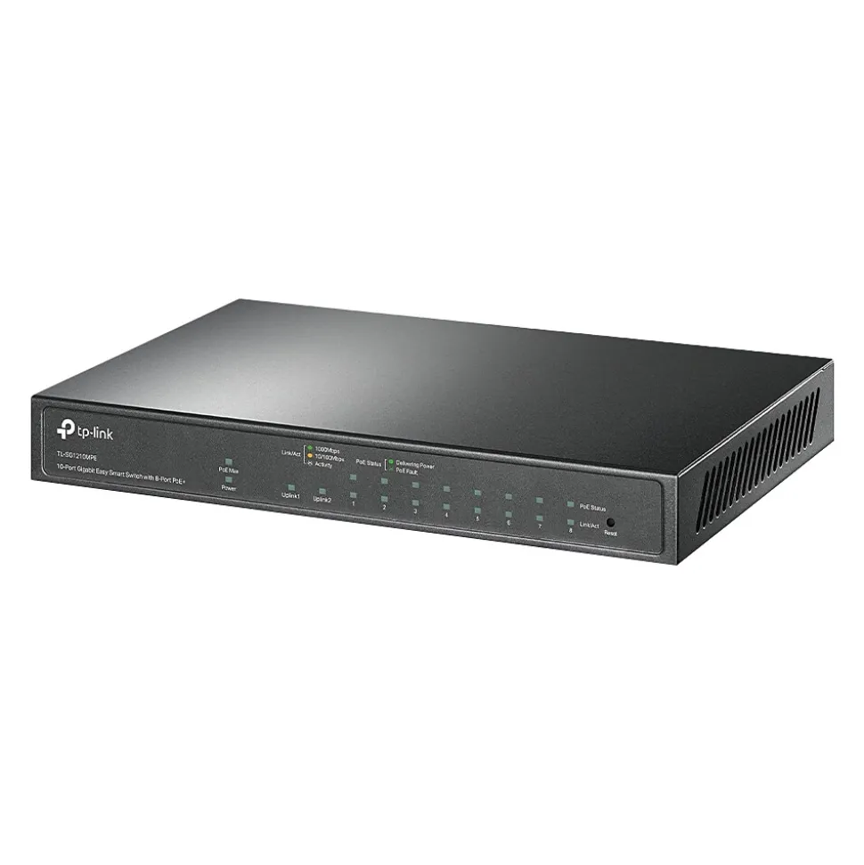 TP-LINK 10-Port Gigabit Ethernet PoE Smart Switch, Black (TL-SG1210MPE)
