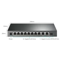 TP-LINK 10-Port Gigabit Ethernet PoE Smart Switch, Black (TL-SG1210MPE)