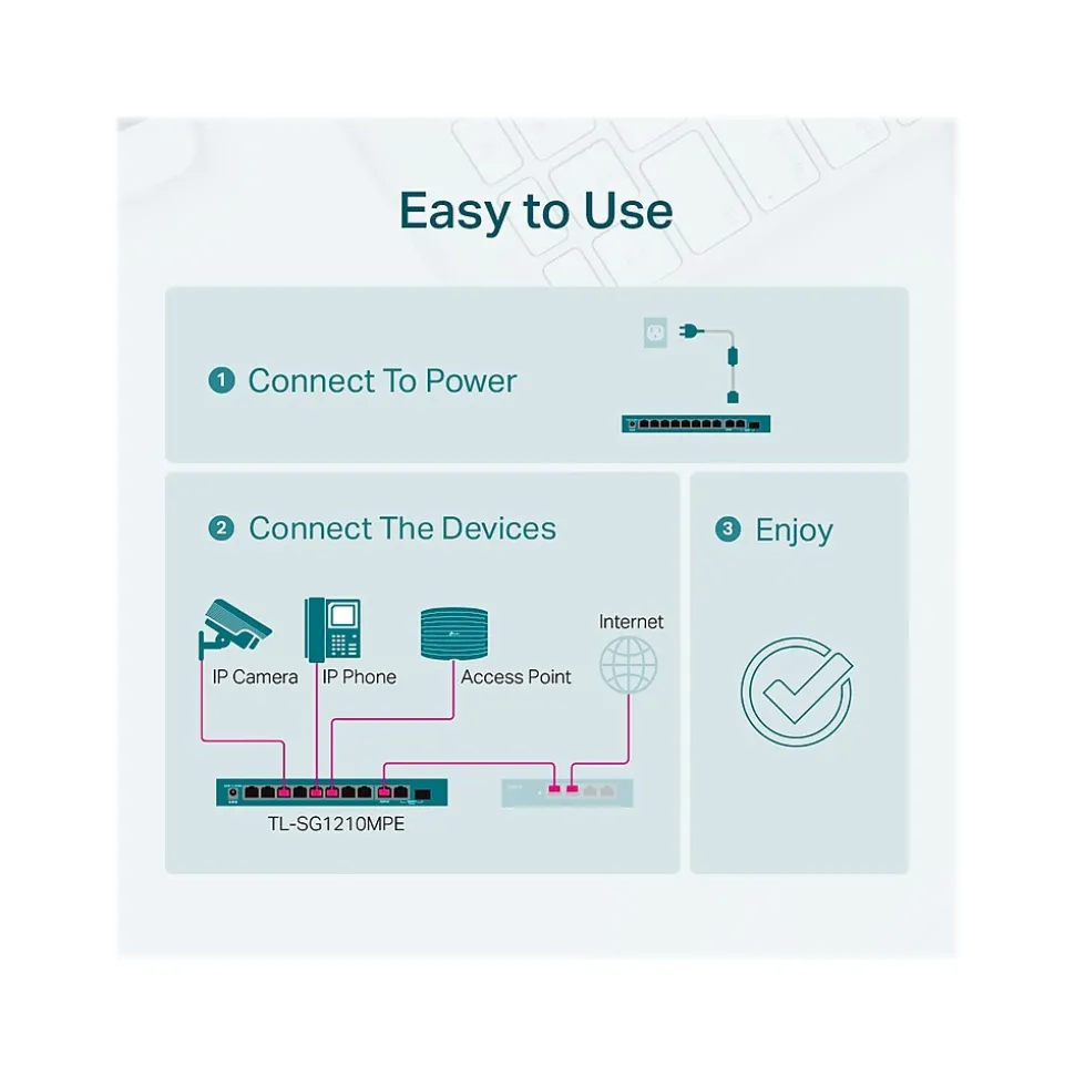 TP-LINK 10-Port Gigabit Ethernet PoE Smart Switch, Black (TL-SG1210MPE)