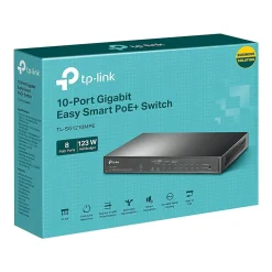 TP-LINK 10-Port Gigabit Ethernet PoE Smart Switch, Black (TL-SG1210MPE)