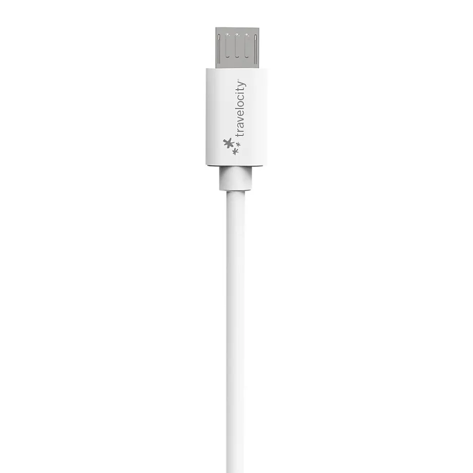 Travelocity Braided USB Micro Cable, 4 ft., White (TVPD-BC4M)