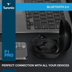 Treblab Turonic F1 Pro Wireless Earbuds, Black (F1-PRO-B)