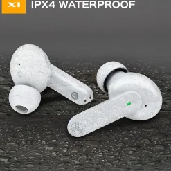 TREBLAB X1-W True Wireless Earbuds, IPX4 Waterproof, Bluetooth, White