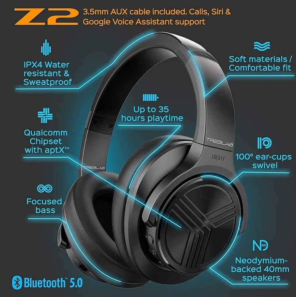 Treblab Z2 Wireless Headphones