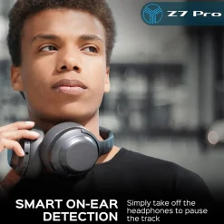 TREBLAB Z7-PRO Wireless Hybrid Active Noise Canceling Headphones, Bluetooth, Black