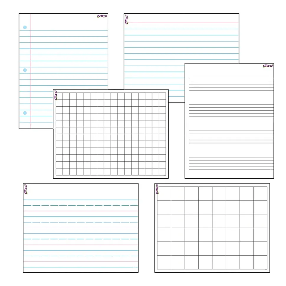 Trend Enterprises Paper Whiteboard, 17" x 22", 6/Pack (T27906)