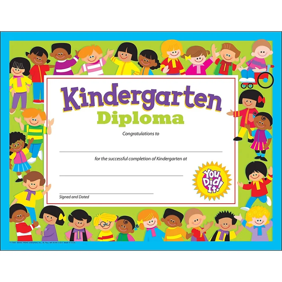 TREND Kindergarten Diploma, 30 Per Pack, 6 Packs (T-17005-6)