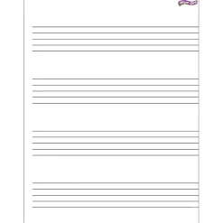 Trend Music Staff Wipe-Off Chart Laminated Paper Dry-Erase Whiteboard, 17" x 22", 6/Pack (T-27304-6)