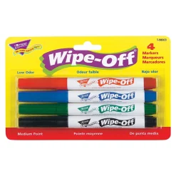 TREND Wipe-Off® Markers, Medium Point, Standard Colors, 4 Per Pack, 3 Packs (T-98003-3)