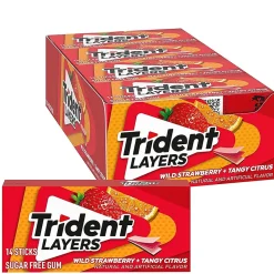 Trident Layers Sugar Free Wild Strawberry & Tangy Citrus Gum, 14 Pieces/Pack, 12/Box (AMC60001)