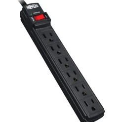 Tripp Lite 6 Outlet Surge Suppressor, 6' Cord, Black (TLP6B)