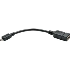 Tripp Lite 6" USB-A to Micro USB OTG Host Adapter Cable, Female to Male, Black (TRPU05206N)