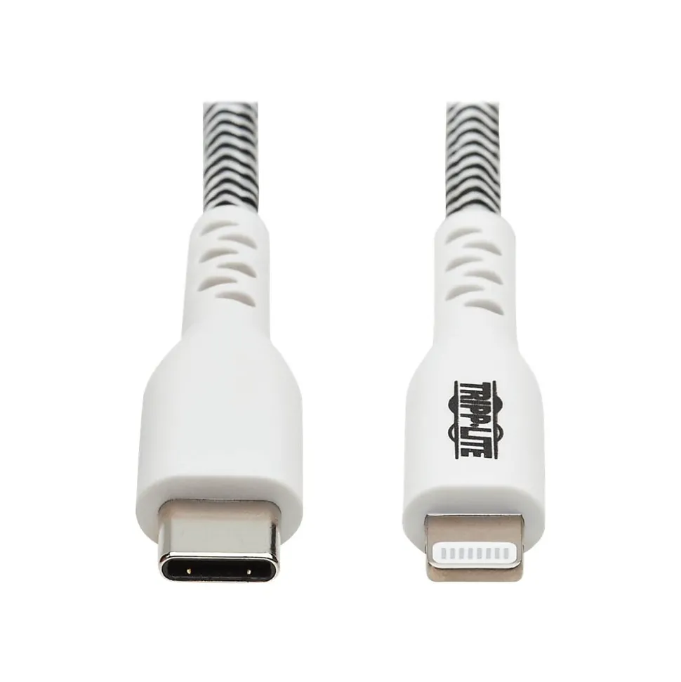 Tripp Lite Lightning USB Cable for Most Smartphones, Black/White (M102-006-HD)