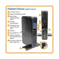 Tripp Lite UPS 900VA Battery Backup UPS, 8-Outlets, Black (OMNI900LCD)
