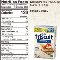 Triscuit Original with Sea Salt Crackers, 8.5 oz, 4/Pack (220-02004)