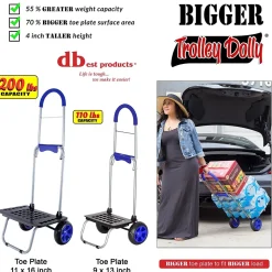 Trolley Dolly Bigger Folding Hand Truck, 200 lb. Capacity, Blue (01-560)