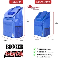 Trolley Dolly Bigger Folding Hand Truck, 200 lb. Capacity, Blue (01-560)