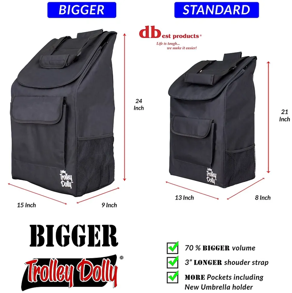 Trolley Dolly Bigger Folding Hand Truck, 200 lb. Capacity, Black (01-562)