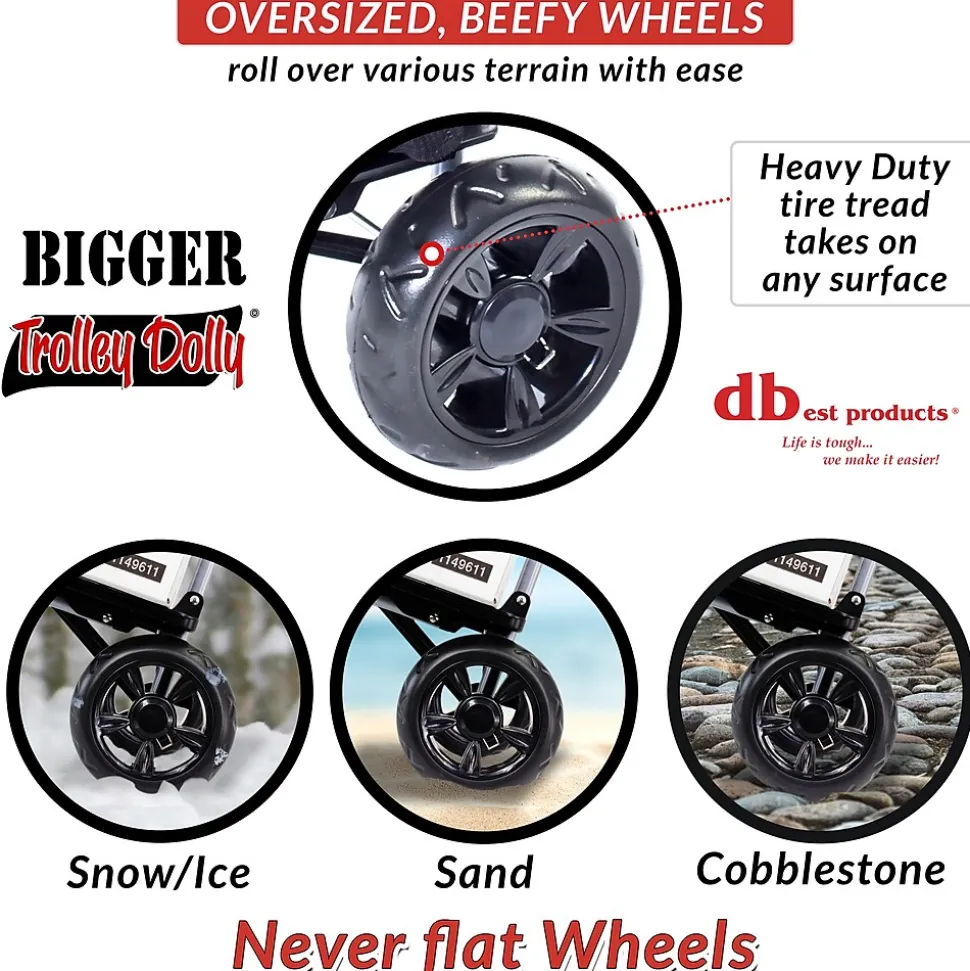 Trolley Dolly Bigger Folding Hand Truck, 200 lb. Capacity, Black (01-562)