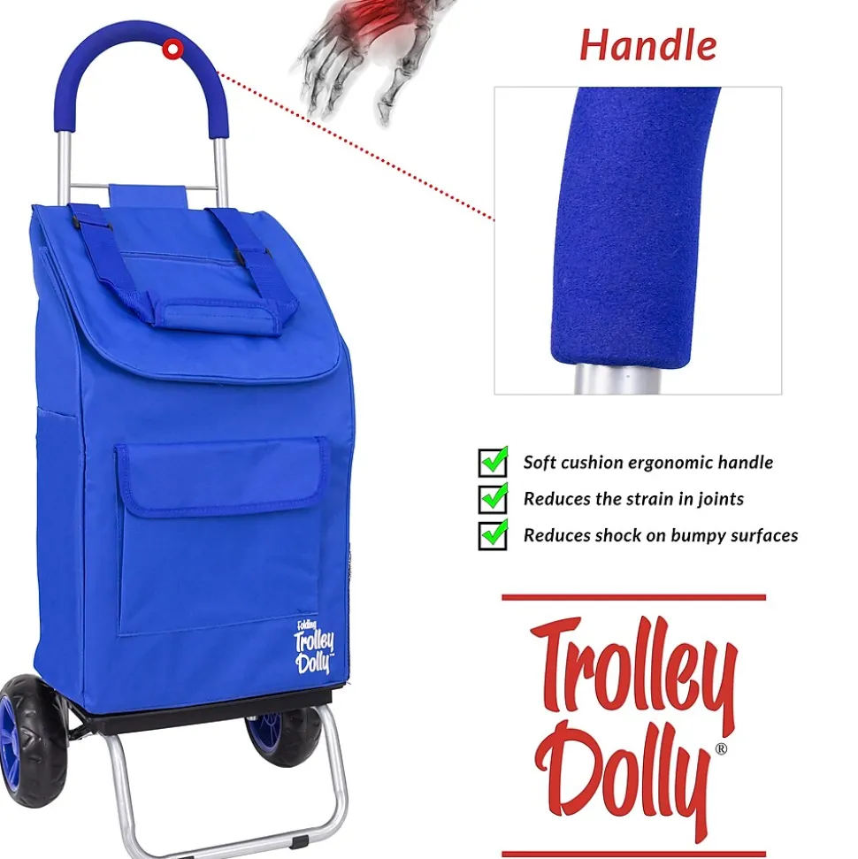 Trolley Dolly Standard Folding Hand Truck, 110 lb. Capacity, Blue (01-060)