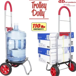 Trolley Dolly Standard Folding Hand Truck, 110 lb. Capacity, Red (01-053)