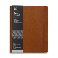 TRU RED™ 8” x 10” Large Flexible Cover Narrow Ruled Journal, Cognac (TR61953)