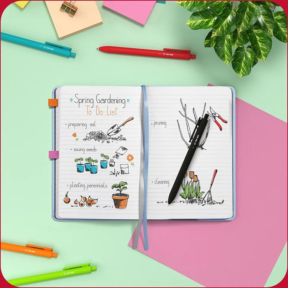 TRU RED™ 5.5” x 8” Medium Flexible Cover Narrow Ruled Journal, Light Blue (TR61954)