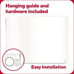 TRU RED™ Ergonomic Curved Magnetic Glass Dry-Erase Whiteboard, 4' x 3' (TR62094)