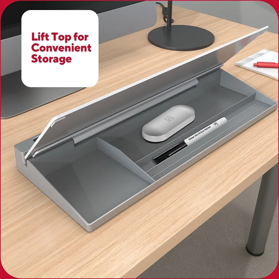 TRU RED™ Glass Desktop Dry-Erase Whiteboard (TR62579)