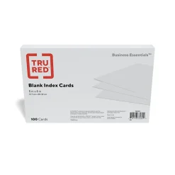 TRU RED™ Index Cards, 5" x 8", White, 100 Cards/Pack (TR51017 )