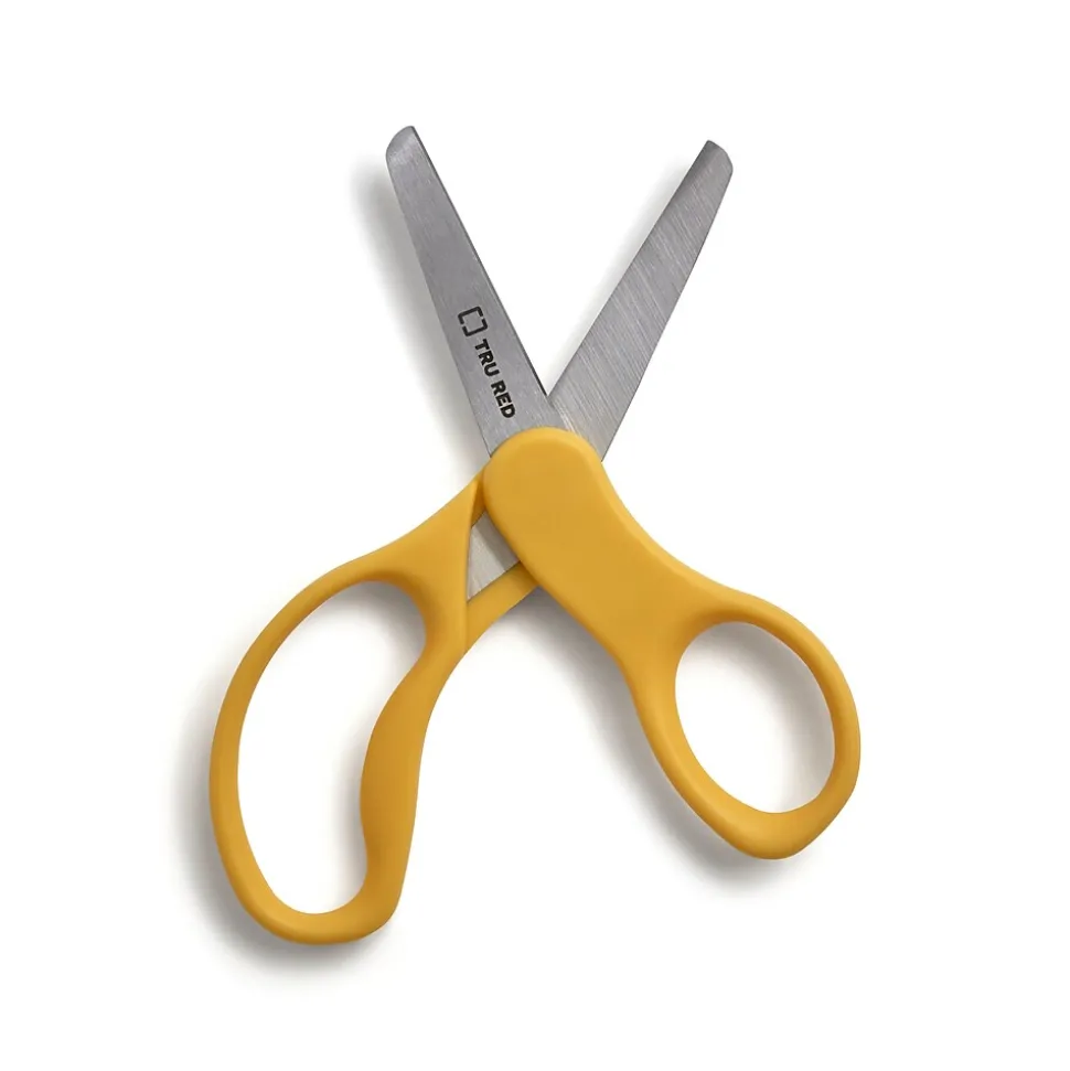 TRU RED™ Junior 5" Kids Blunt Tip Stainless Steel Scissors, Straight Handle, Right & Left Handed, 2/Pack (TR55055)