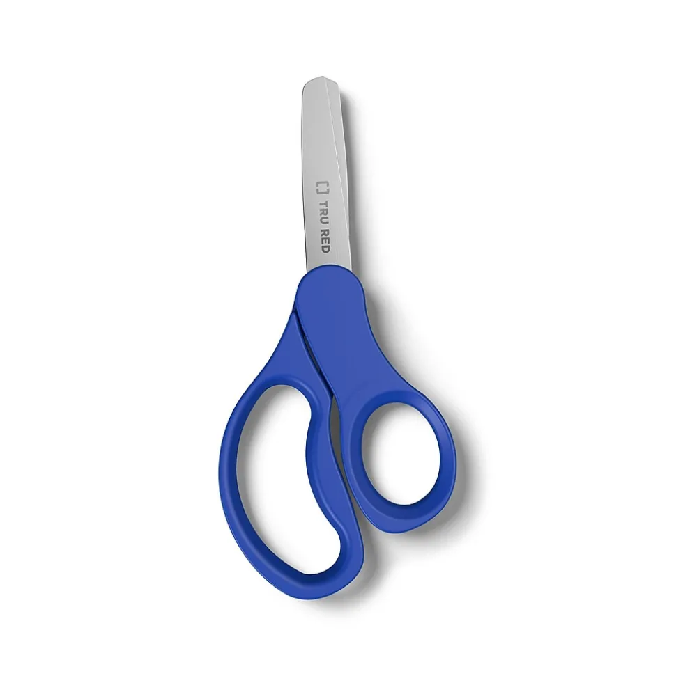 TRU RED™ Junior 5" Kids Blunt Tip Stainless Steel Scissors, Straight Handle, Right & Left Handed, 2/Pack (TR55055)