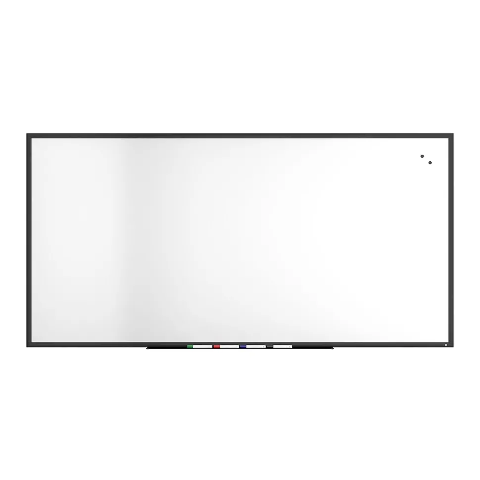 TRU RED™ Magnetic Porcelain Dry Erase Board, Black Frame, 8' x 4' (TR61191)