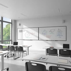 TRU RED™ Magnetic Porcelain Dry Erase Board, Black Frame, 8' x 4' (TR61191)