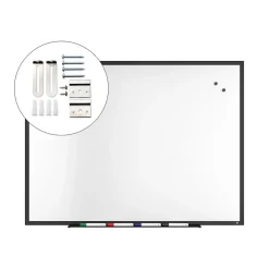 TRU RED™ Magnetic Steel Dry Erase Board, Black Frame, 4' x 3' (TR61181)